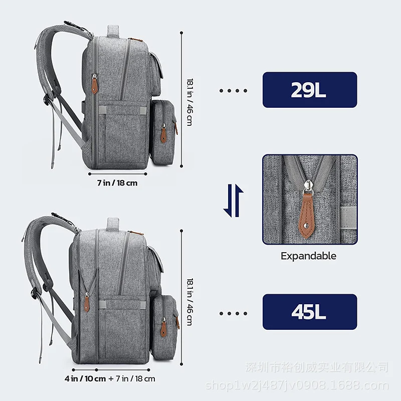 Multifunktionaler gep quilteter Rucksack mit abnehmbarem Organizer Karnz