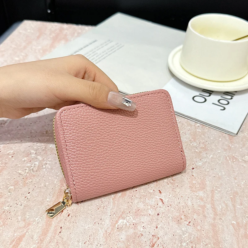 Kompakte RFID-blockierende Reißverschluss-Geldbörse