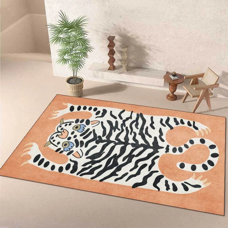 Verspielter Tiger-Themen-Teppich