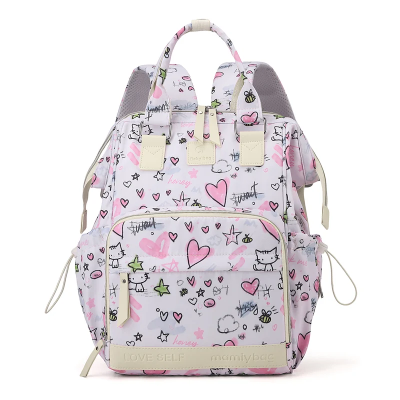 Verspielter Grafikdruck Baby Windel Rucksack Karnz