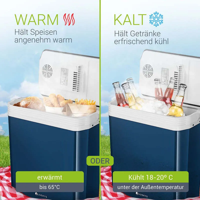 B-Ware Kühlbox Nordpol Elektrische Kühlbox blau 24 L mit 12V 230V Anschluss unterwegs