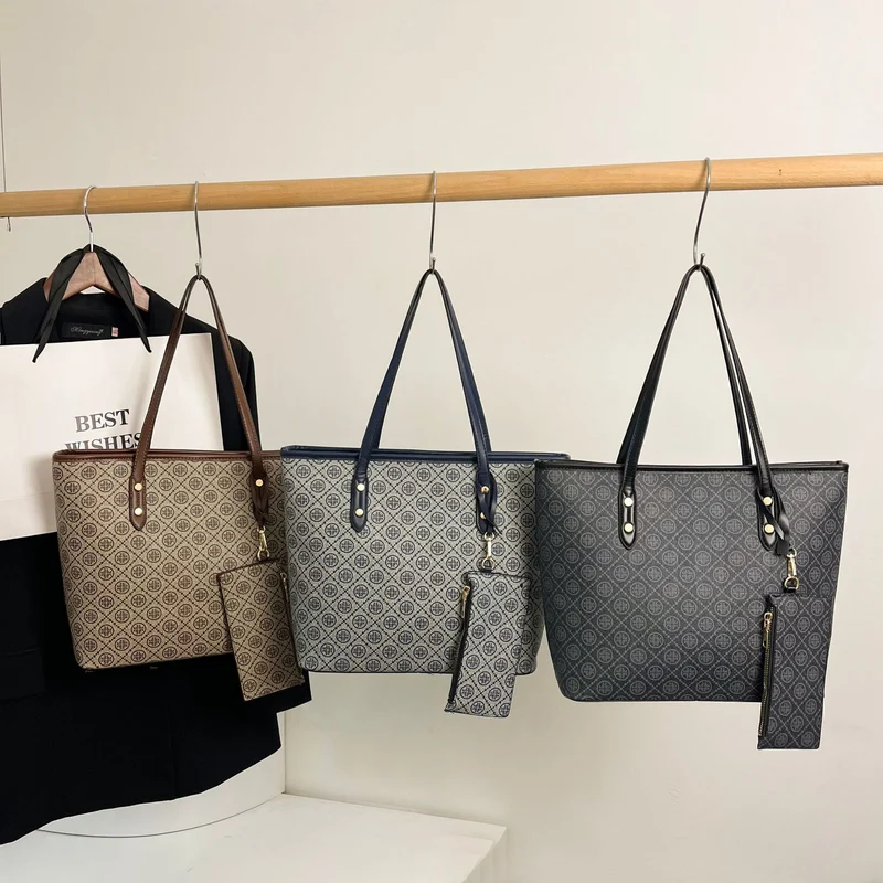 Geometrisch gemustertes Tote Bag mit abnehmbarem Reißverschlussetui