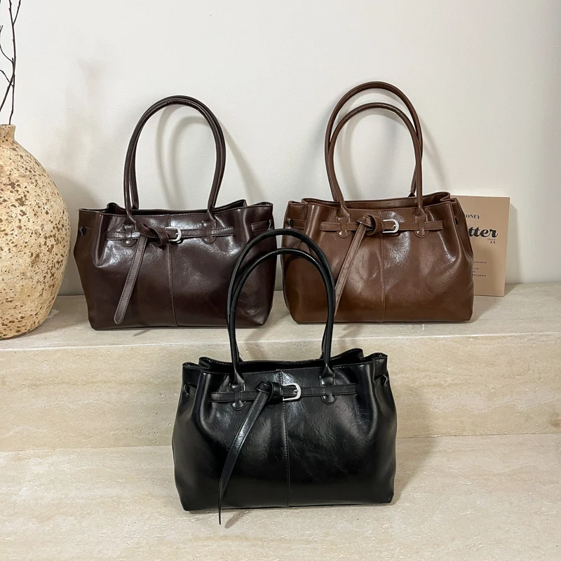 Elegante Leder Tragetasche