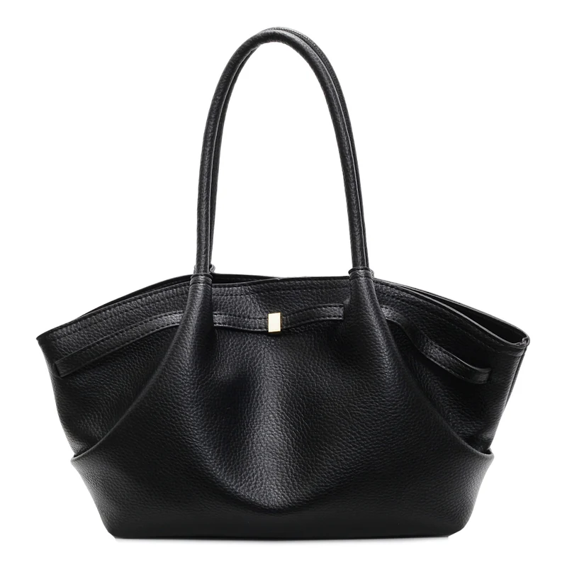 Klassische Narbenleder Tote Bag