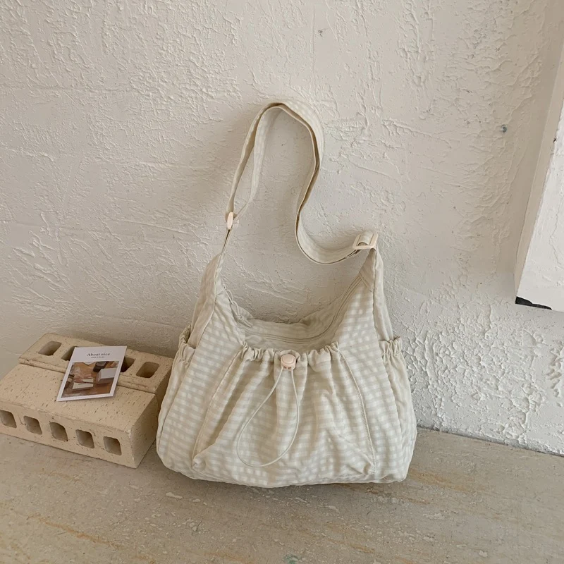 Lässige Gingham Tragetasche