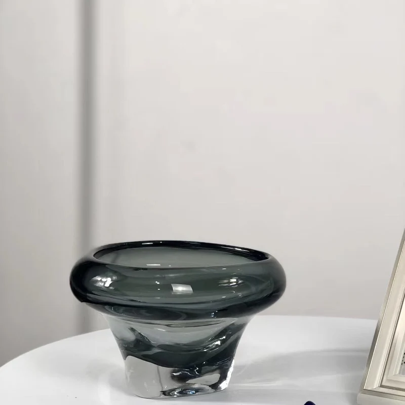 Handgeblasene dicke Glas-Podest-Mittelstück-Schüssel Karnz
