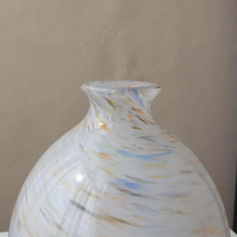 Handgeblasene Dekorative Glaskugelvase mit Wirbelmuster Karnz