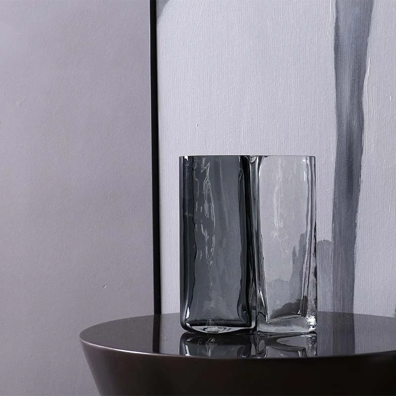 Mouth-blown skulptural Double-Chamber zeitgenössische Glasvase Karnz