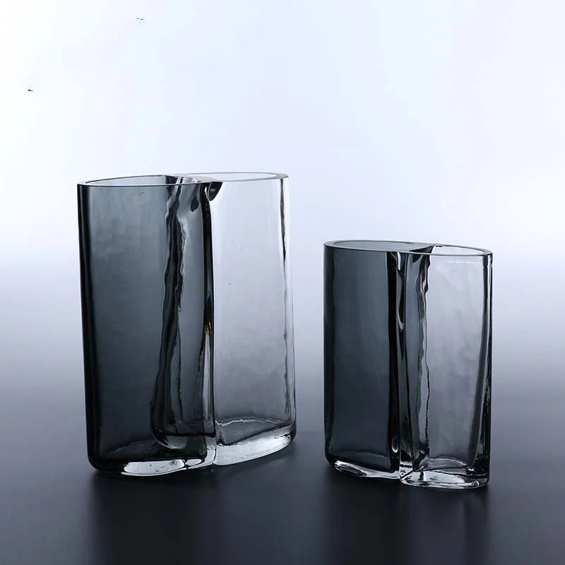 Mouth-blown skulptural Double-Chamber zeitgenössische Glasvase Karnz