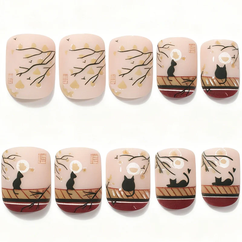 Künstlerisches katzenthema Acryl-Nagelkunst-Set Karnz