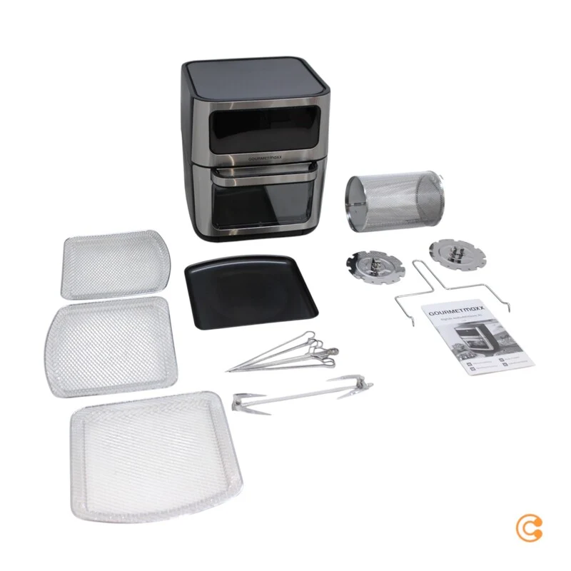 B-Ware GOURMETmaxx Heißluft-Ofen Fritteuse Airfryer Schwarz Digital Timer Touchdisplay