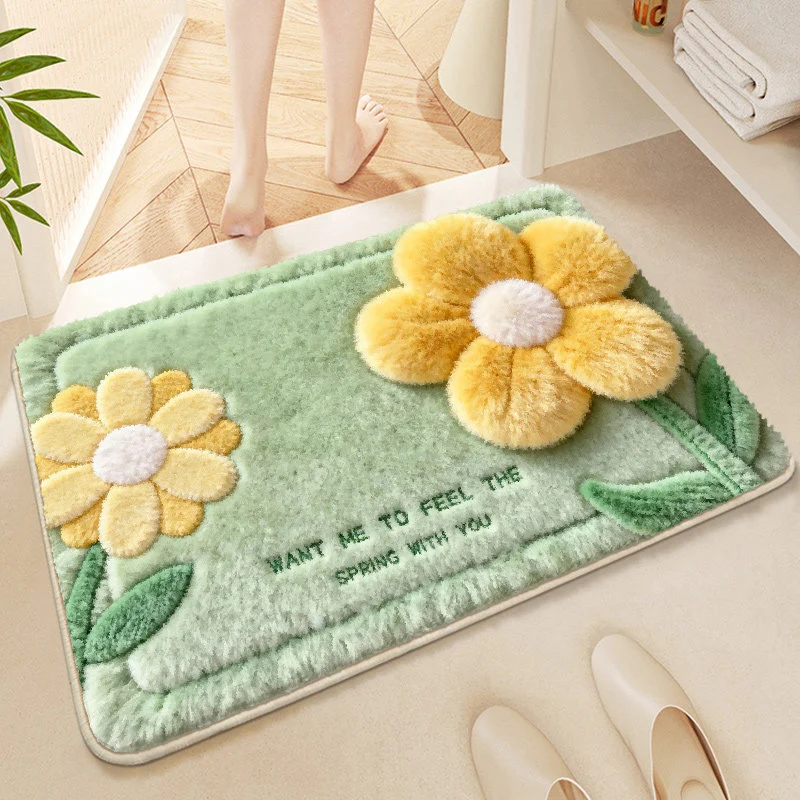 Blumendekoriertes weiches Mikrofaser-Badewannenteppich