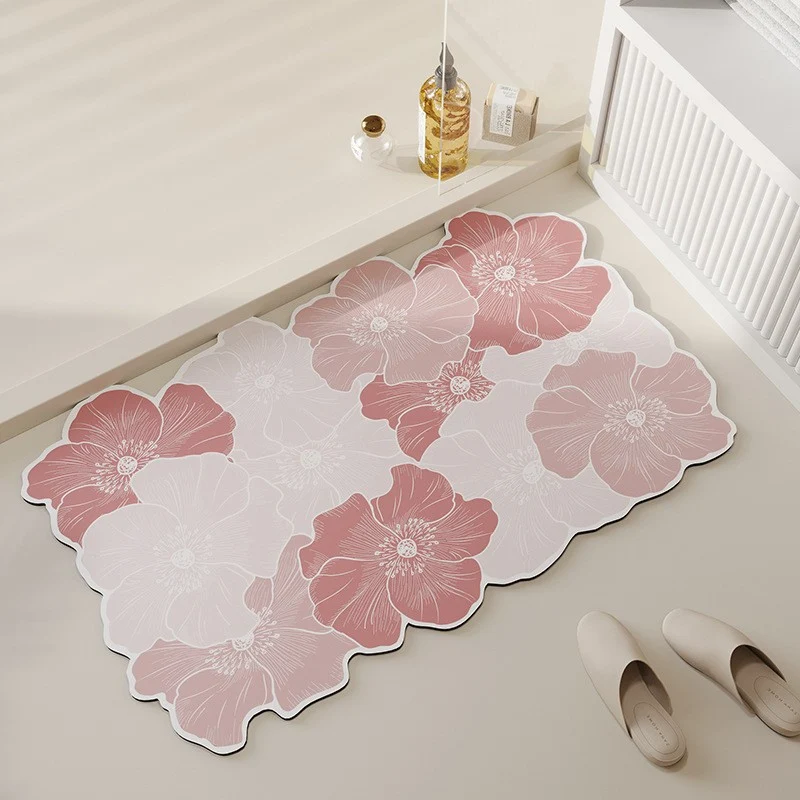 Dekorativer Floral-Muster-Badmatte